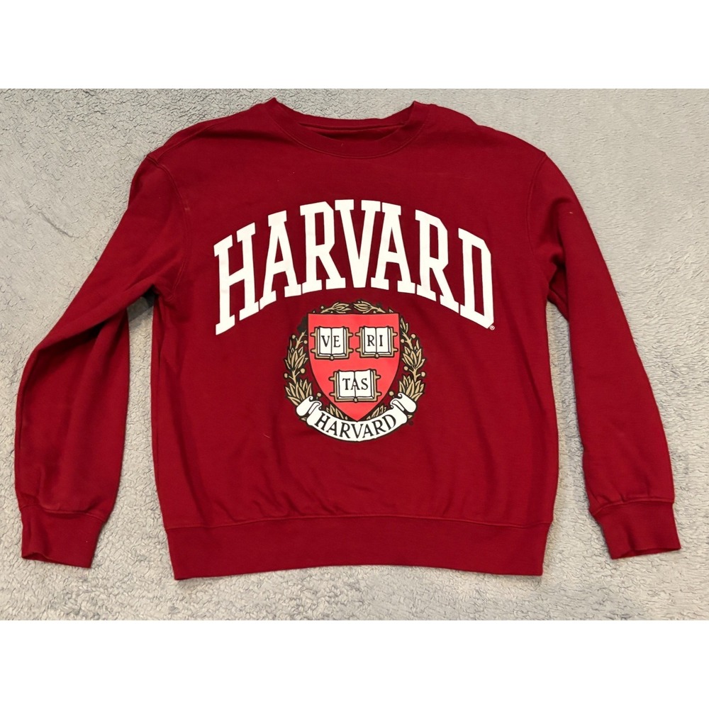 Harvard University Collegiate Crewneck Sweatshirt Red Women's Large Ivy League